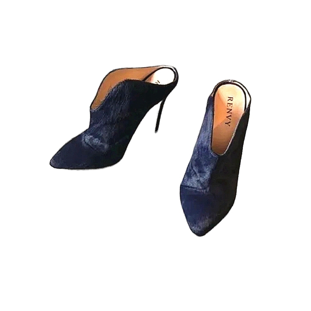 Renvy Navy Calf Hair‎ Bootie, Size 7